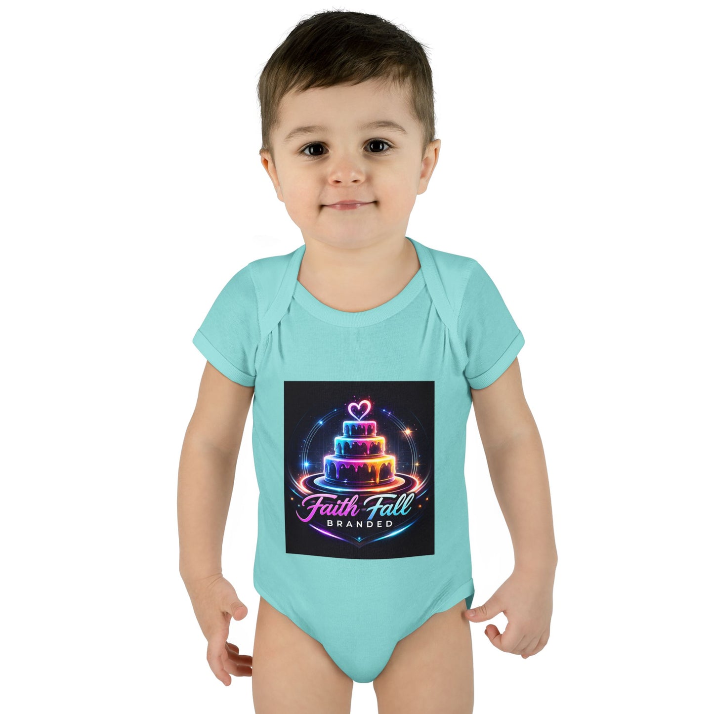 Infant Bodysuit — Neon Cake 'Faith, Fall, Brander' Baby Onesie