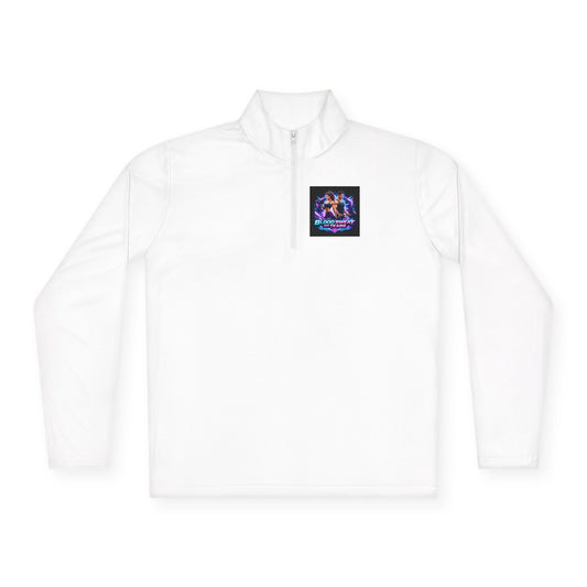 Quarter-Zip Pullover — Retro Neon Graphic with "Forever Fashion" Logo