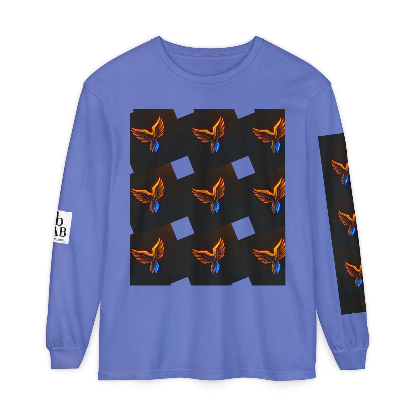 Vibrant Long Sleeve T-Shirt with Phoenix Design - Casual Wear for Bird Lovers, Gifts, Unique Fashion, Everyday Style, Unisex Apparel