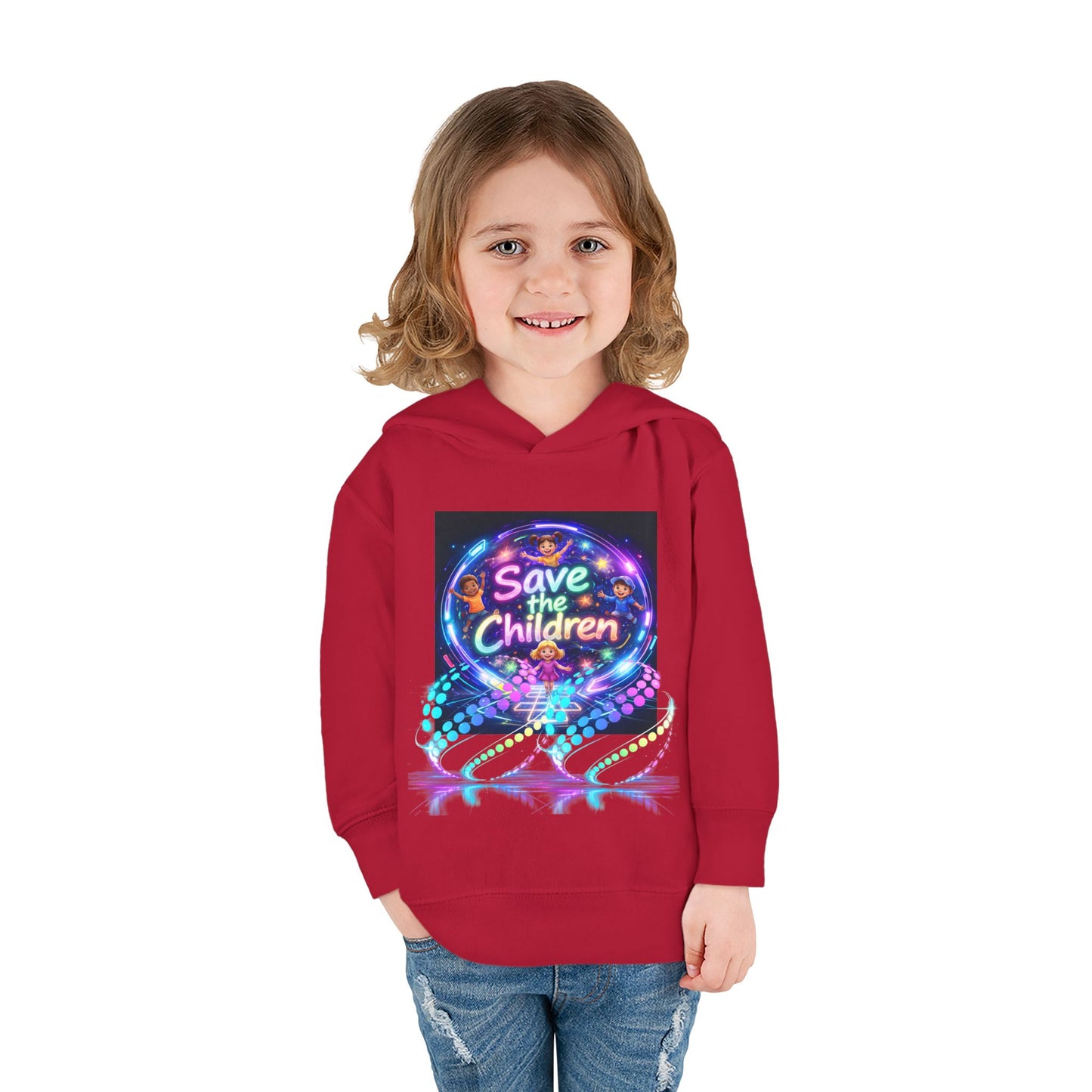 Save the Children Toddler Hoodie — Colorful Neon FBF Charity Pullover