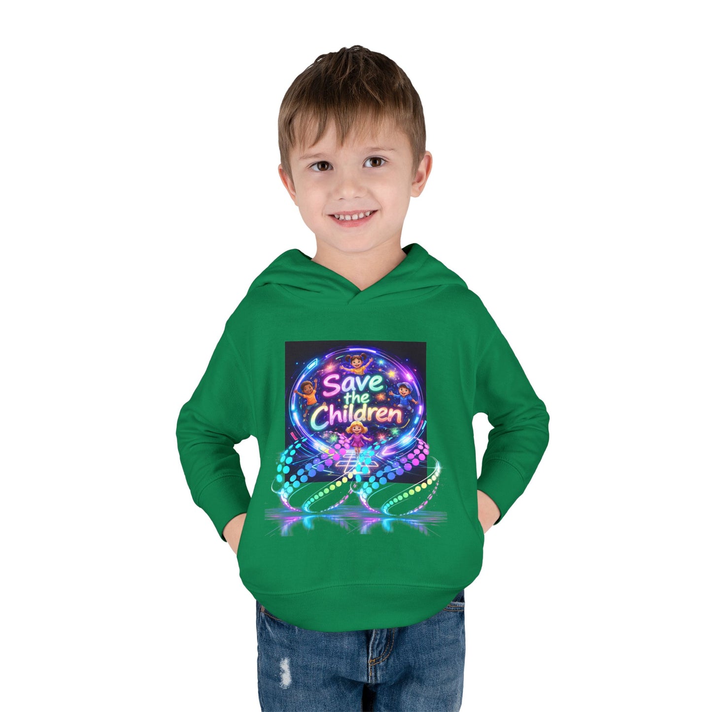 Save the Children Toddler Hoodie — Colorful Neon FBF Charity Pullover
