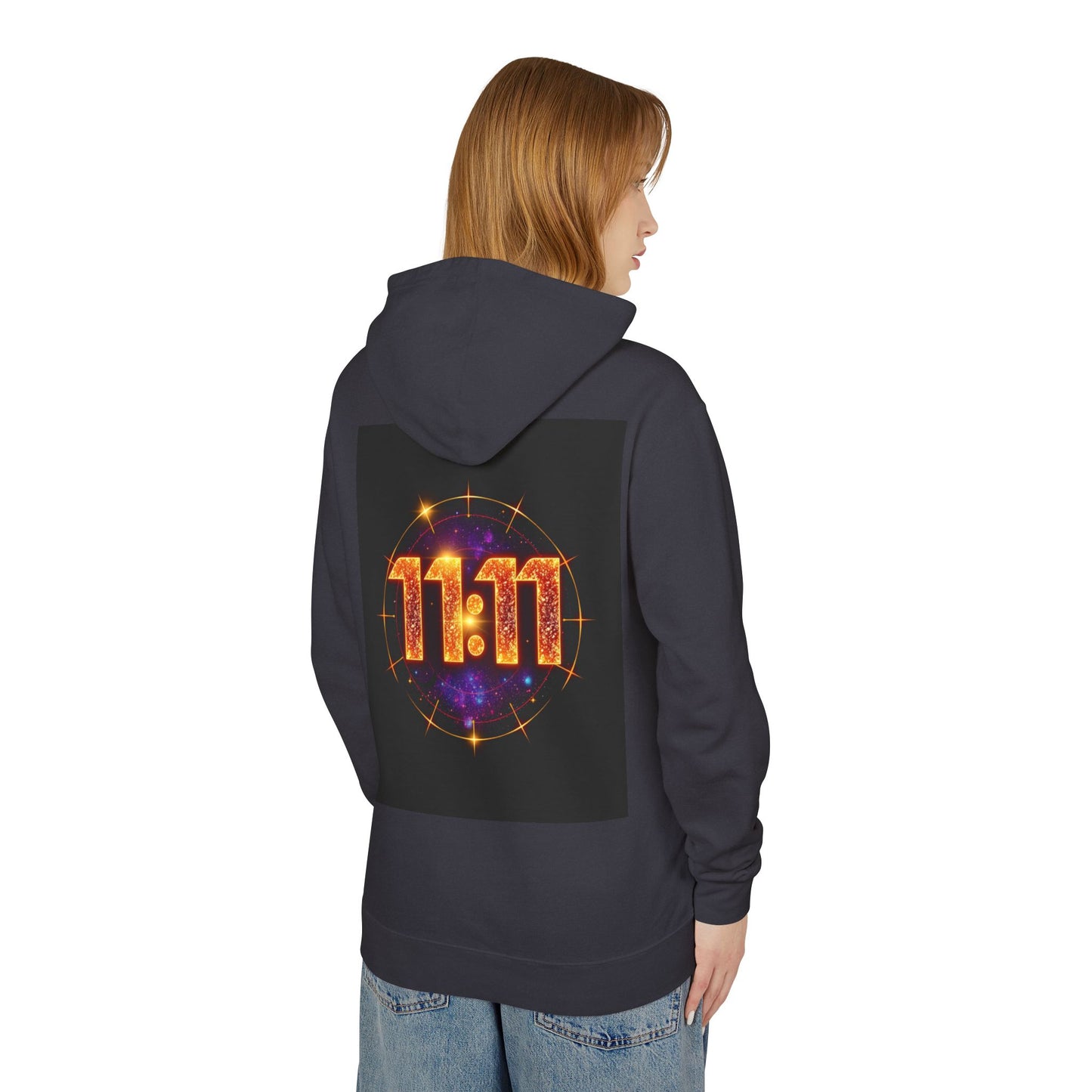 Glow-in-the-Dark Unisex Hoodie - Perfect for Magical Moments, Meditation, Gift for Dreamers, 11:11 Celebration, Trendy Fall Fashion