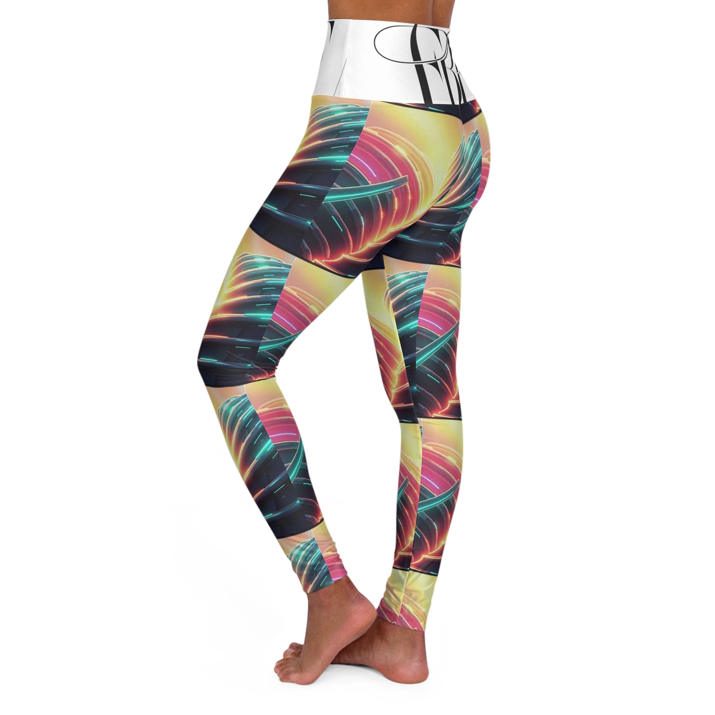 High Waisted Yoga Leggings with Vibrant Leaf Print, Trendy Activewear, Fitness Apparel, Yoga Pants, Gym Leggings, Gifting for Her
