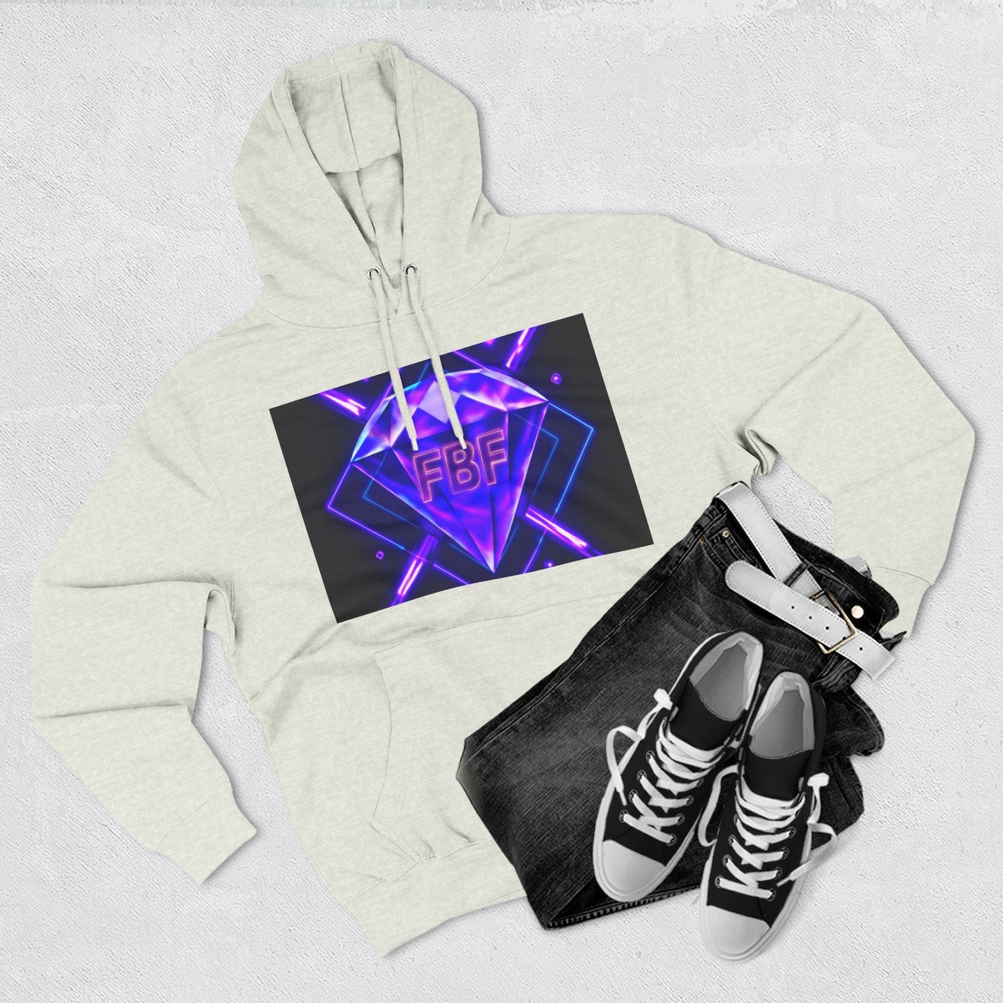 Futuristic Neon Fleece Hoodie, Stylish Sweatshirt, Vibrant Graphic Pullover, Perfect Gift for Tech Lovers, Unique Streetwear