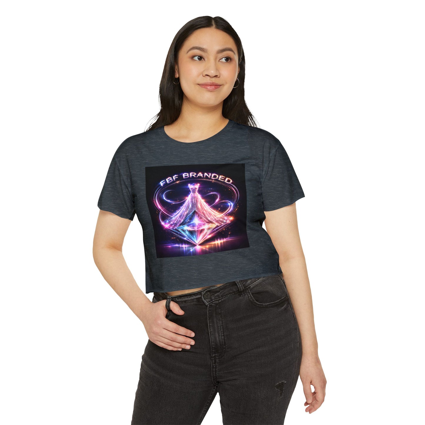 Festival Glow Crop Top — Neon 'FBF Branded' Rave Graphic