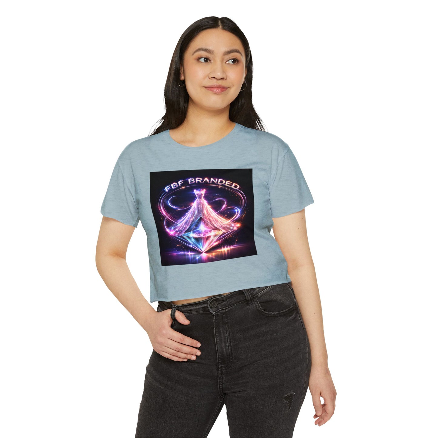 Festival Glow Crop Top — Neon 'FBF Branded' Rave Graphic