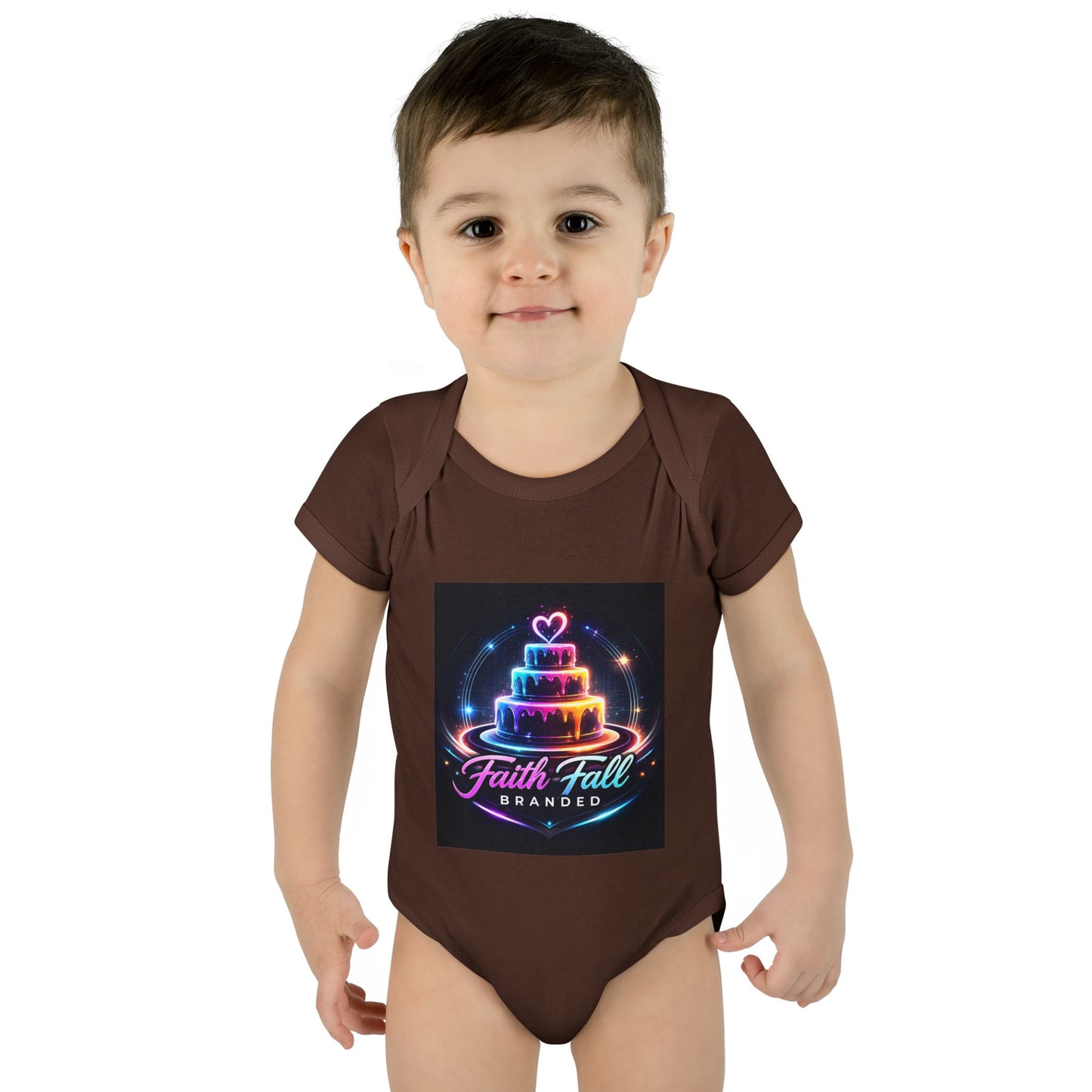 Infant Bodysuit — Neon Cake 'Faith, Fall, Brander' Baby Onesie