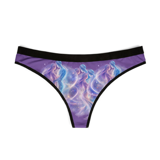 Mystic Mermaid Purple Thong — Women's Seamless Swimwear-Inspired Underwear