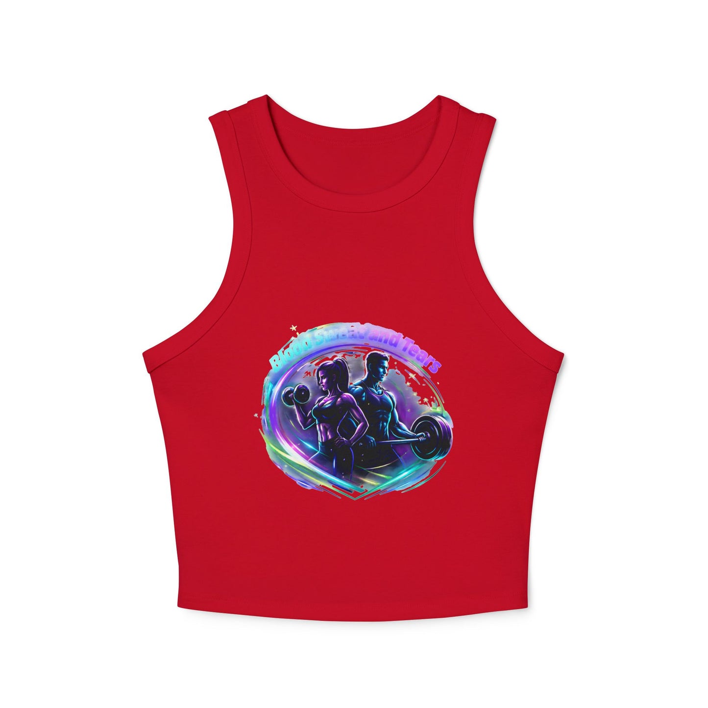 Fitness Racer Tank Top — 'FBF' Weightlifting Graphic Women's Micro Rib Tank