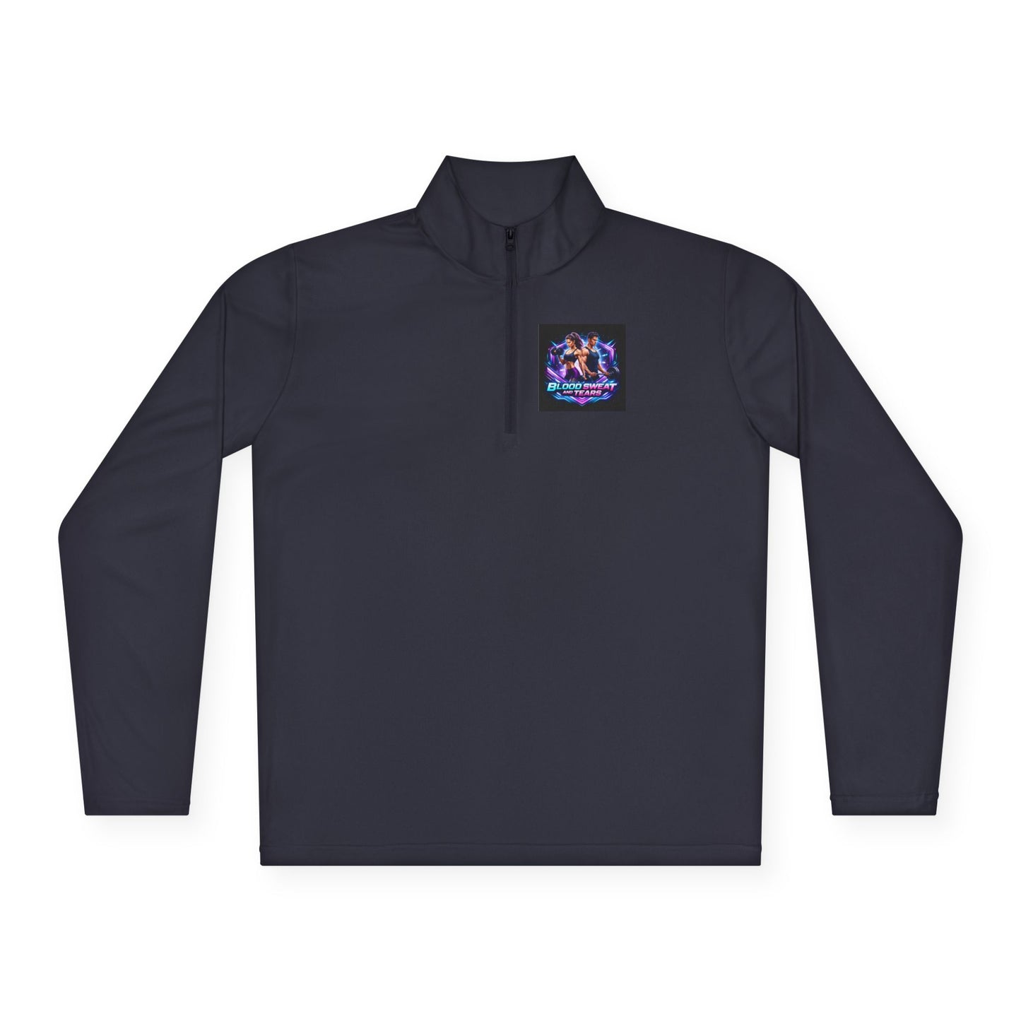 Quarter-Zip Pullover — Retro Neon Graphic with "Forever Fashion" Logo