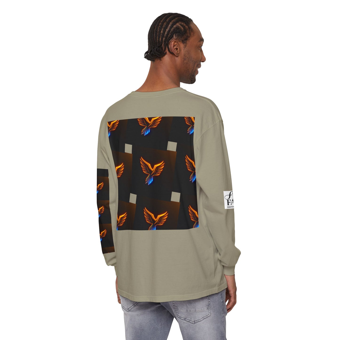 Vibrant Long Sleeve T-Shirt with Phoenix Design - Casual Wear for Bird Lovers, Gifts, Unique Fashion, Everyday Style, Unisex Apparel