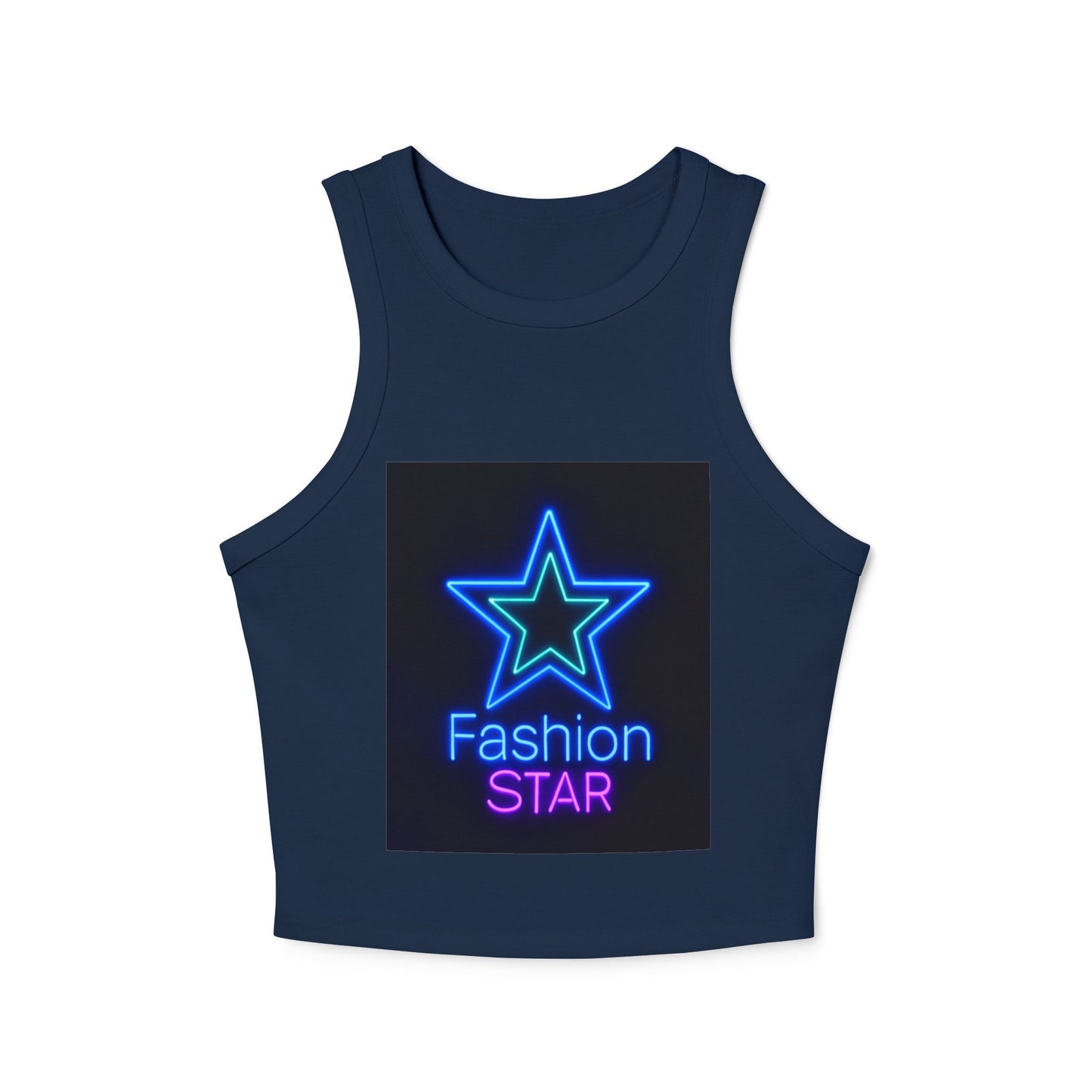Fashion Star Racer Tank Top | Women's Crop Top, Trendy Summer Shirt, Casual Wear, Stylish Workout Top, Gift for Her