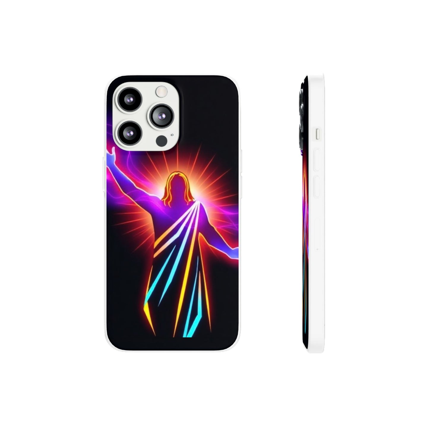 Inspirational Jesus Flexi Case - Colorful Phone Cover for Spiritual Connection