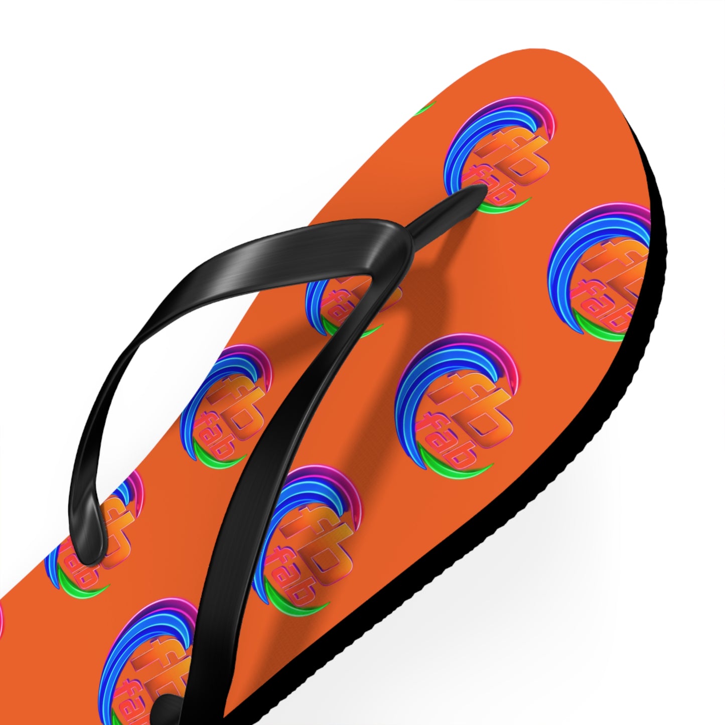 Tropical Abstract Flip Flops — Bright Orange Sunset Beach Sandals