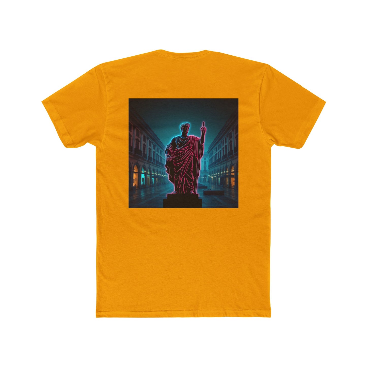 Neon Roman Statue T‑Shirt — Retro Futuristic Vaporwave Tee
