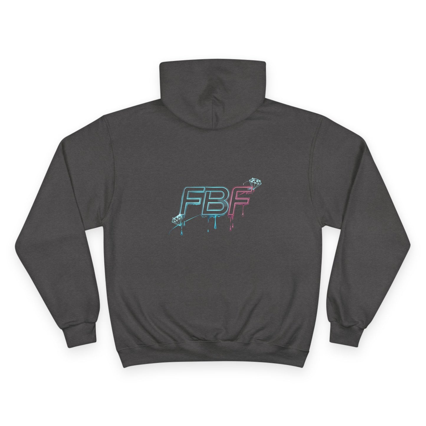Fbf diamond Champion Hoodie — Dripping Diamond Heart Graphic Pullover