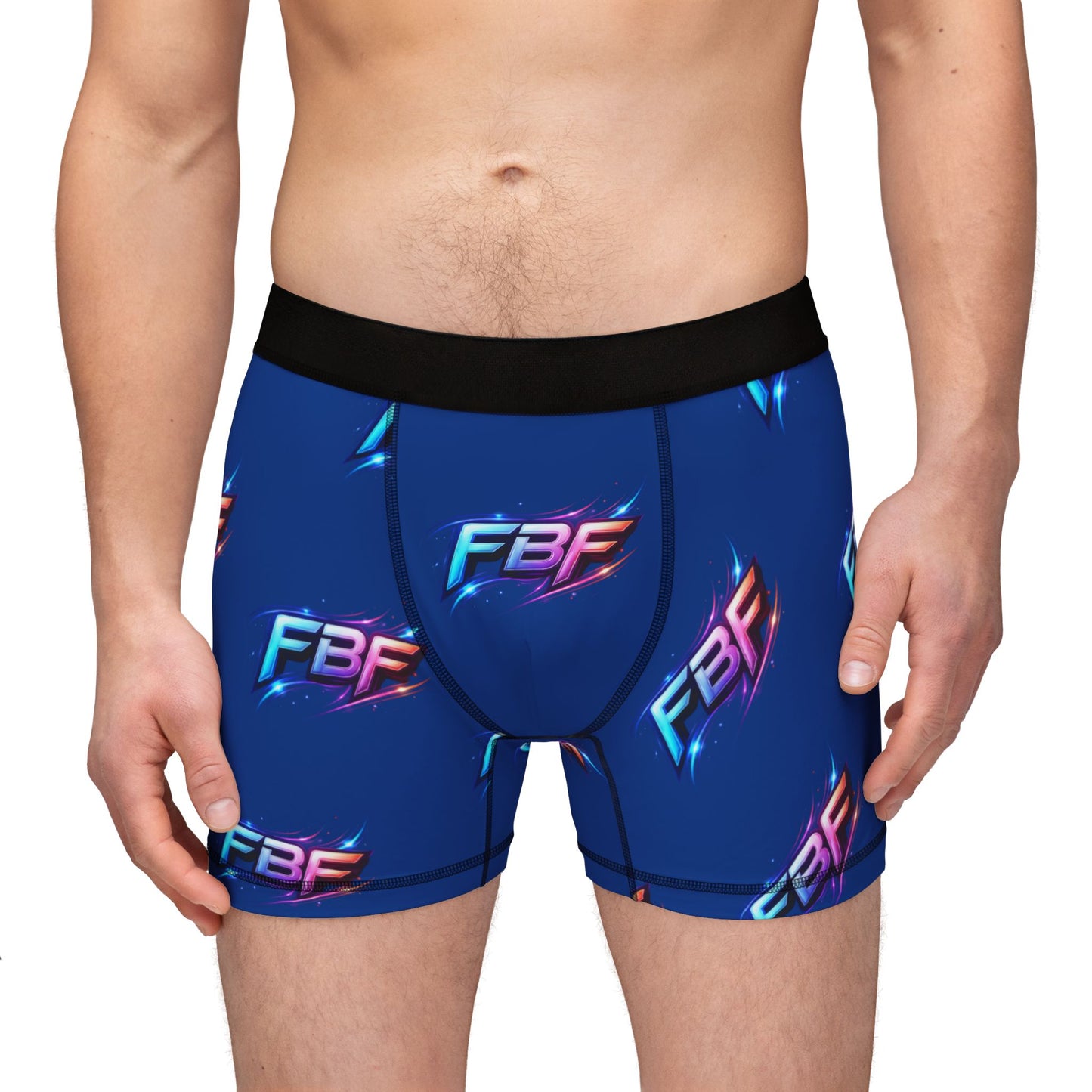 Retro Neon Logo Men’s Boxer Briefs – FBF All-Over Print