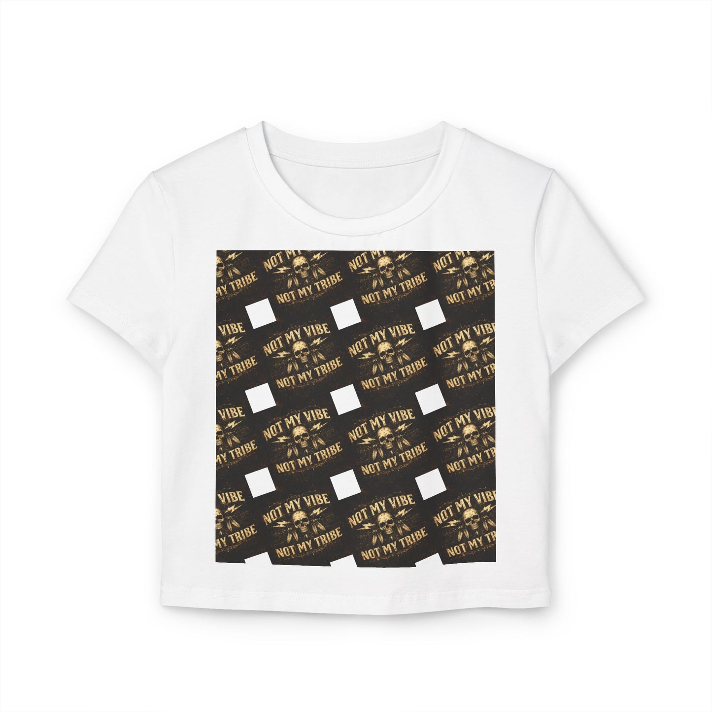 Not My Vibe Cropped Baby Tee — Funny Sarcastic Graphic Top for Women