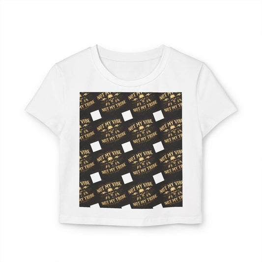 Not My Vibe Cropped Baby Tee — Funny Sarcastic Graphic Top for Women