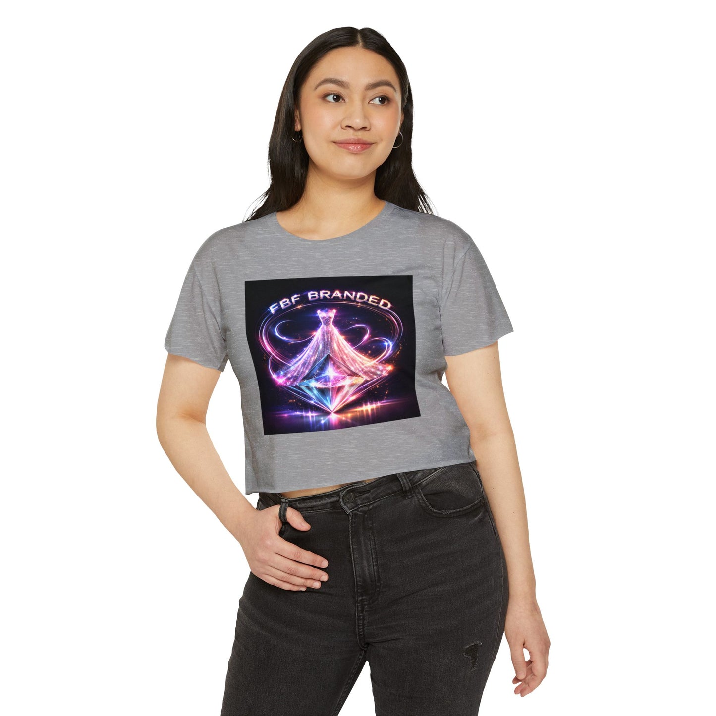 Festival Glow Crop Top — Neon 'FBF Branded' Rave Graphic