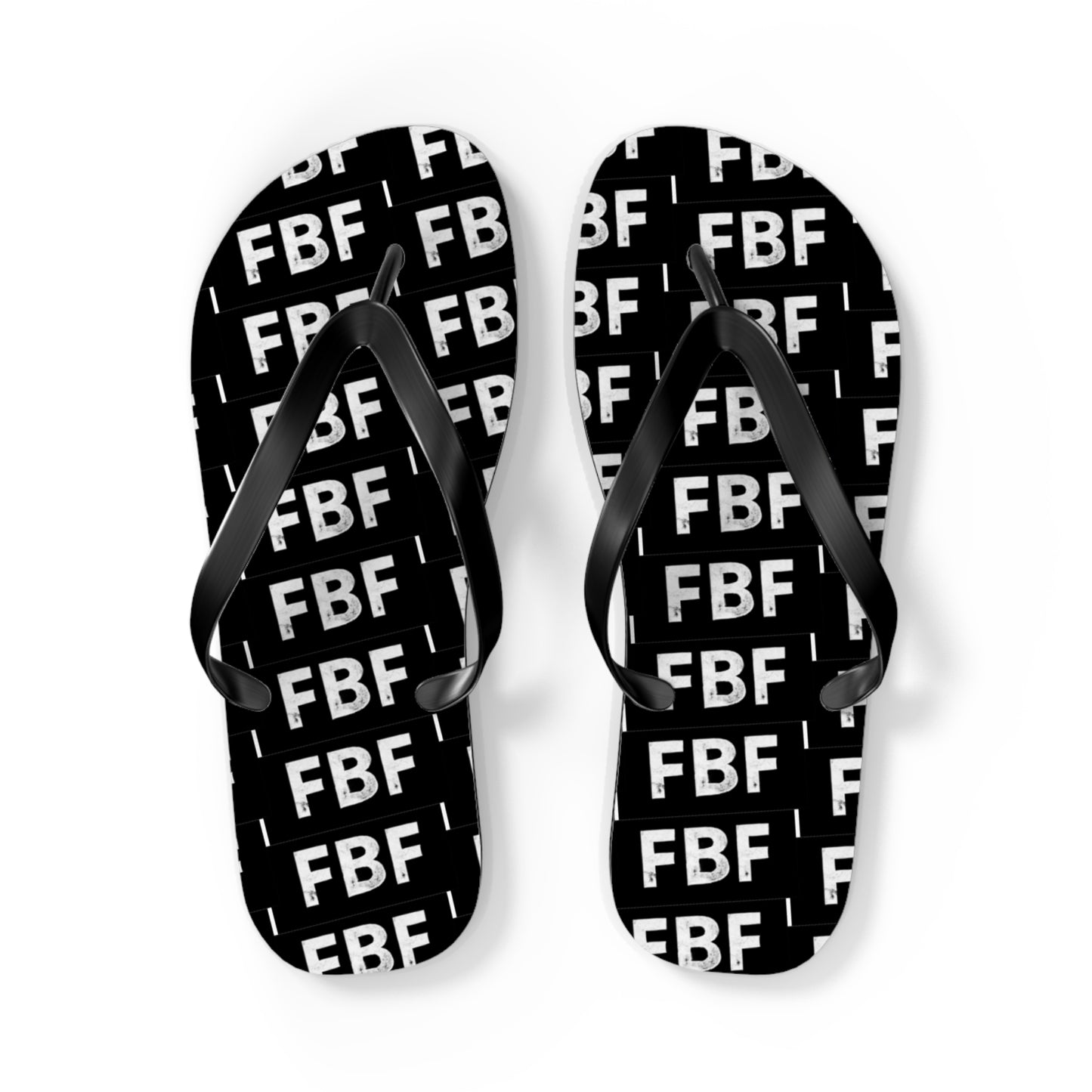 Trendy Flip Flops with FBF Print - Summer Vacation Footwear, Beach Wear, Casual Sandals, Gift for Sun Lovers, Stylish Pool Slides