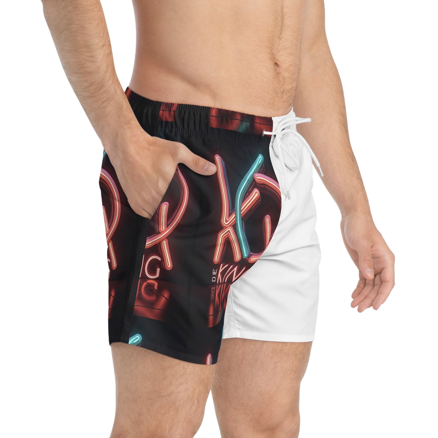 Neon King Swim Trunks - Stylish Poolside Shorts for Summer Fun