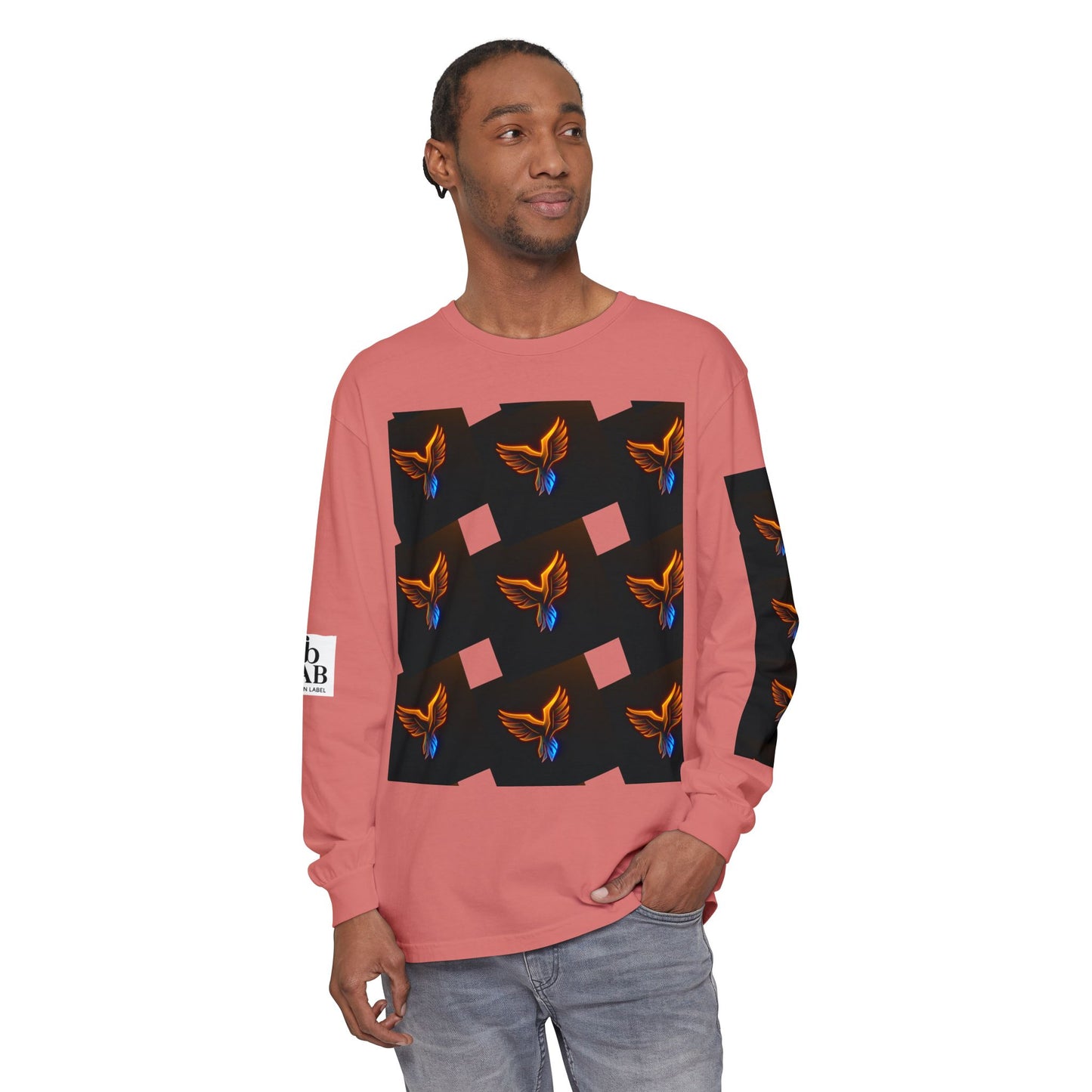 Vibrant Long Sleeve T-Shirt with Phoenix Design - Casual Wear for Bird Lovers, Gifts, Unique Fashion, Everyday Style, Unisex Apparel