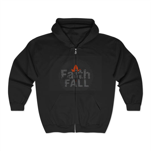 Faith Fall Hoodie, Unisex Zip Sweatshirt, Cozy Fall Apparel, Faith-Inspired Gift, Autumn Fashion, Comfortable Everyday Wear