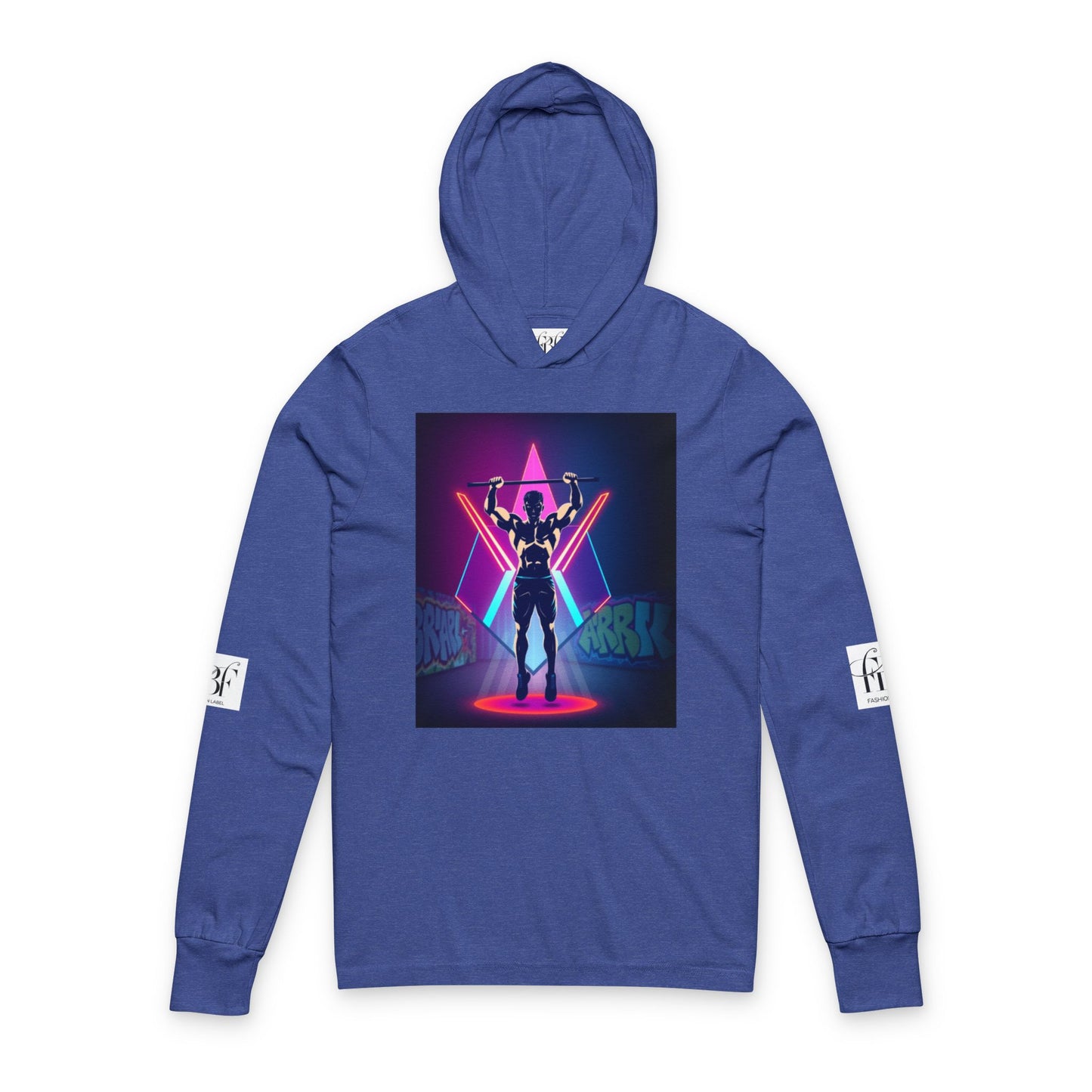 Vibrant Graphic Unisex Hooded Long Sleeve Tee - Fitness and Style Fusion