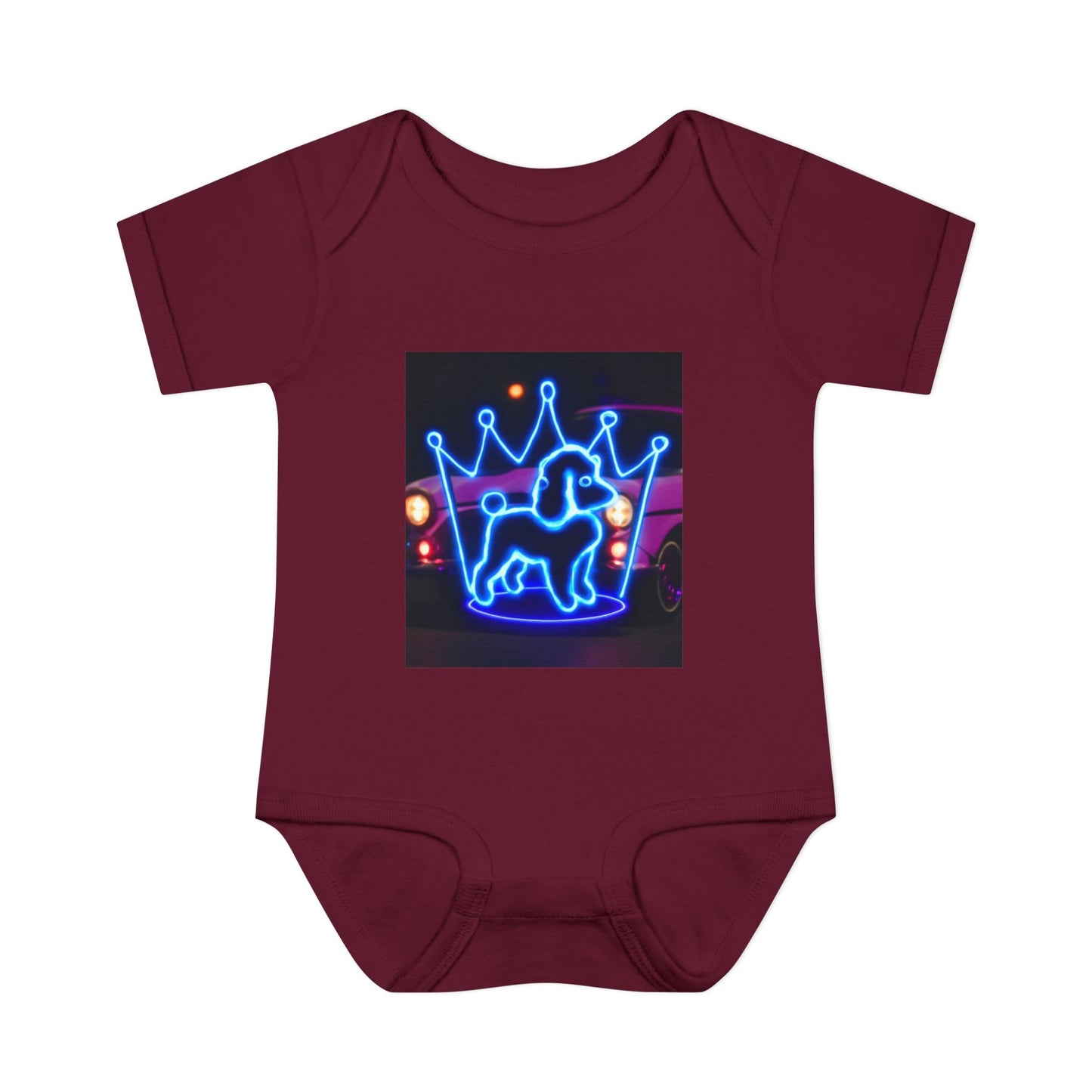 Neon Dog Crown Baby Bodysuit, Cute Infant Outfit, Baby Shower Gift, Newborn Clothes, Pet Lover Apparel, Birthday Gift for Baby