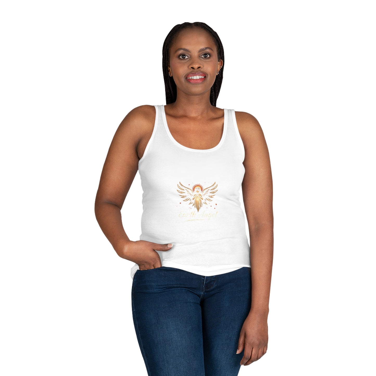 Women's Inspirational Tank Top - Angel Design, Casual Summer Wear, Motivational Gift, Birthday Gift, Spiritual Apparel
