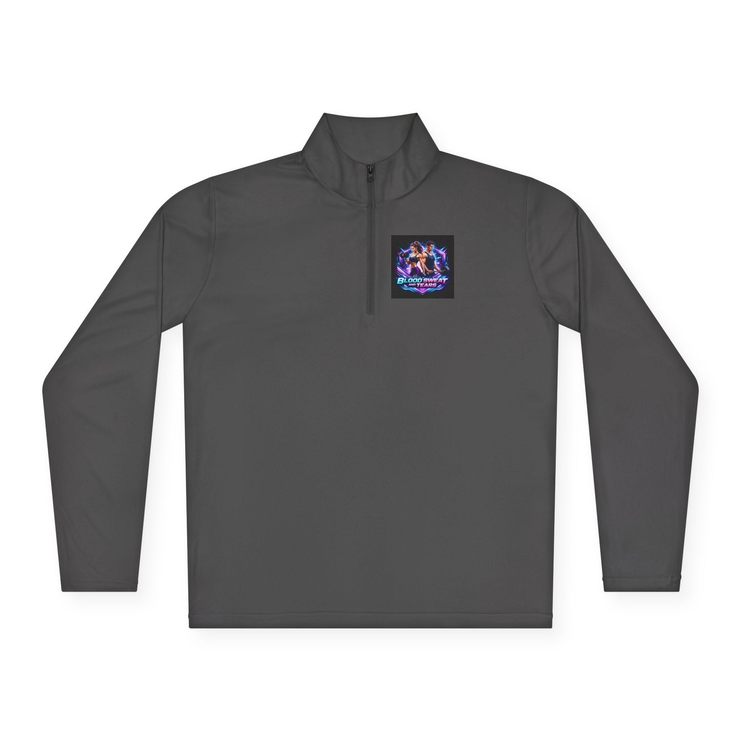 Quarter-Zip Pullover — Retro Neon Graphic with "Forever Fashion" Logo
