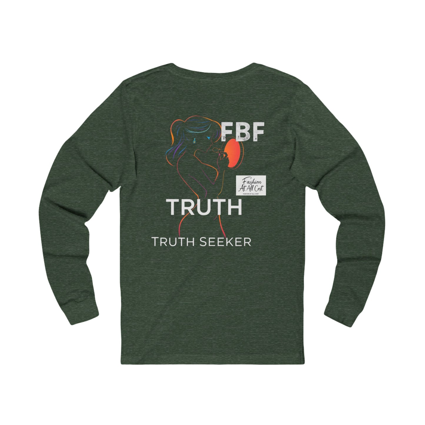 Neon Truth Long Sleeve Tee — Artistic Line-Drawn Figure Shirt
