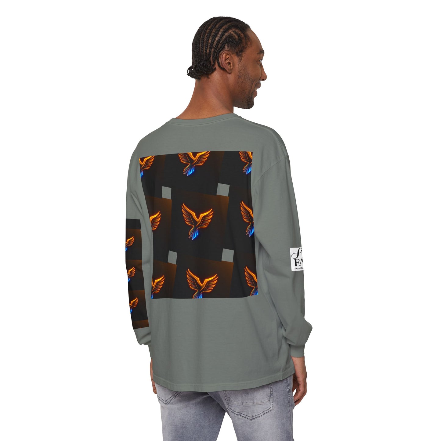 Vibrant Long Sleeve T-Shirt with Phoenix Design - Casual Wear for Bird Lovers, Gifts, Unique Fashion, Everyday Style, Unisex Apparel
