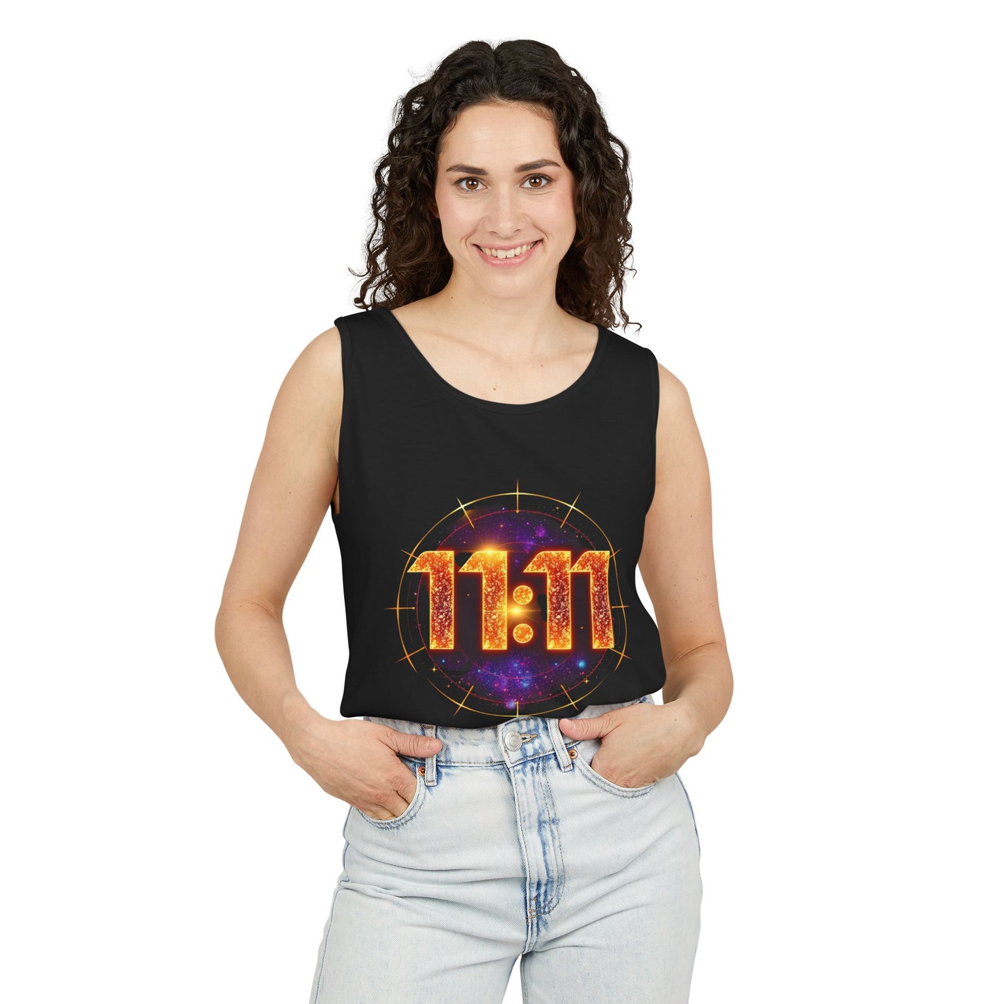 Celestial Glow Tank Top - 11:11 Design, Unisex, Festival Wear, Summer Style, Spiritual Gift, Casual Comfort