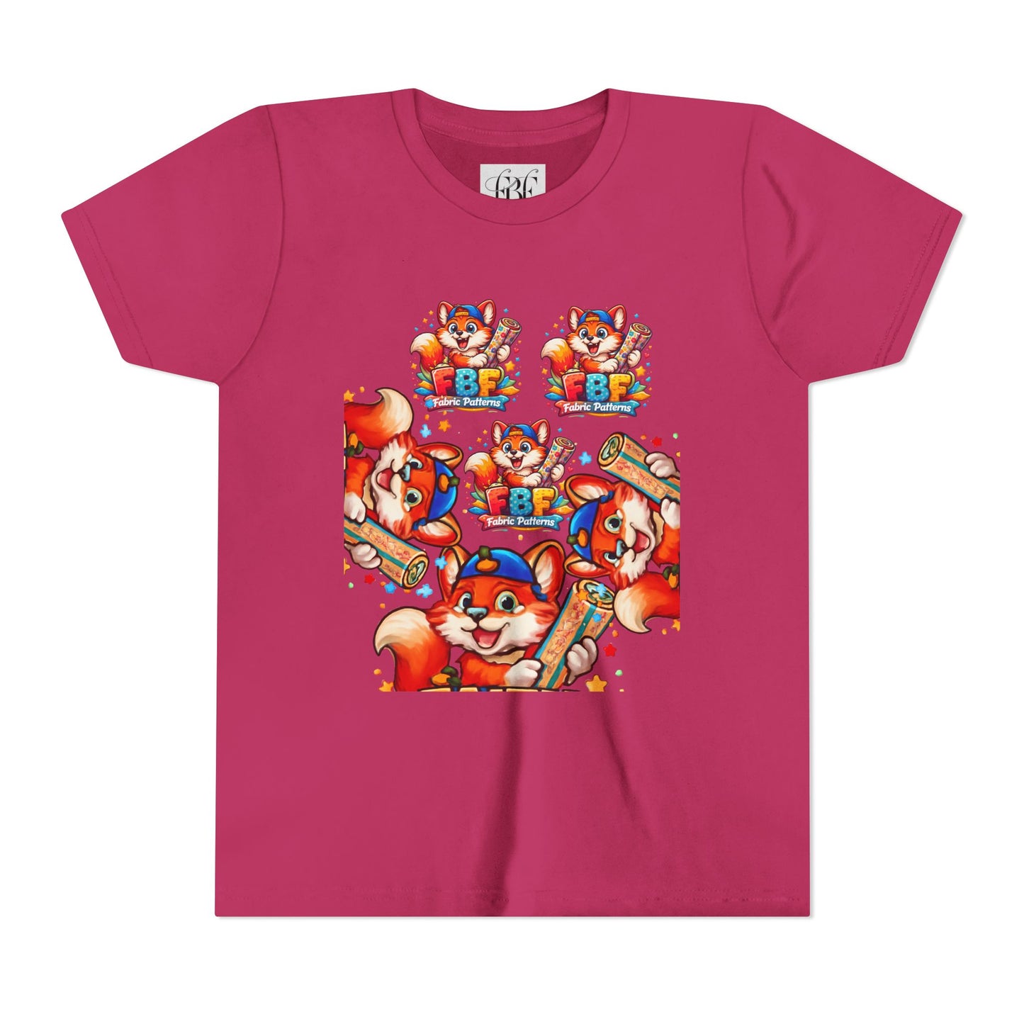 Youth Tee — Colorful Cartoon Fox 'FBF' Logo Kids Shirt