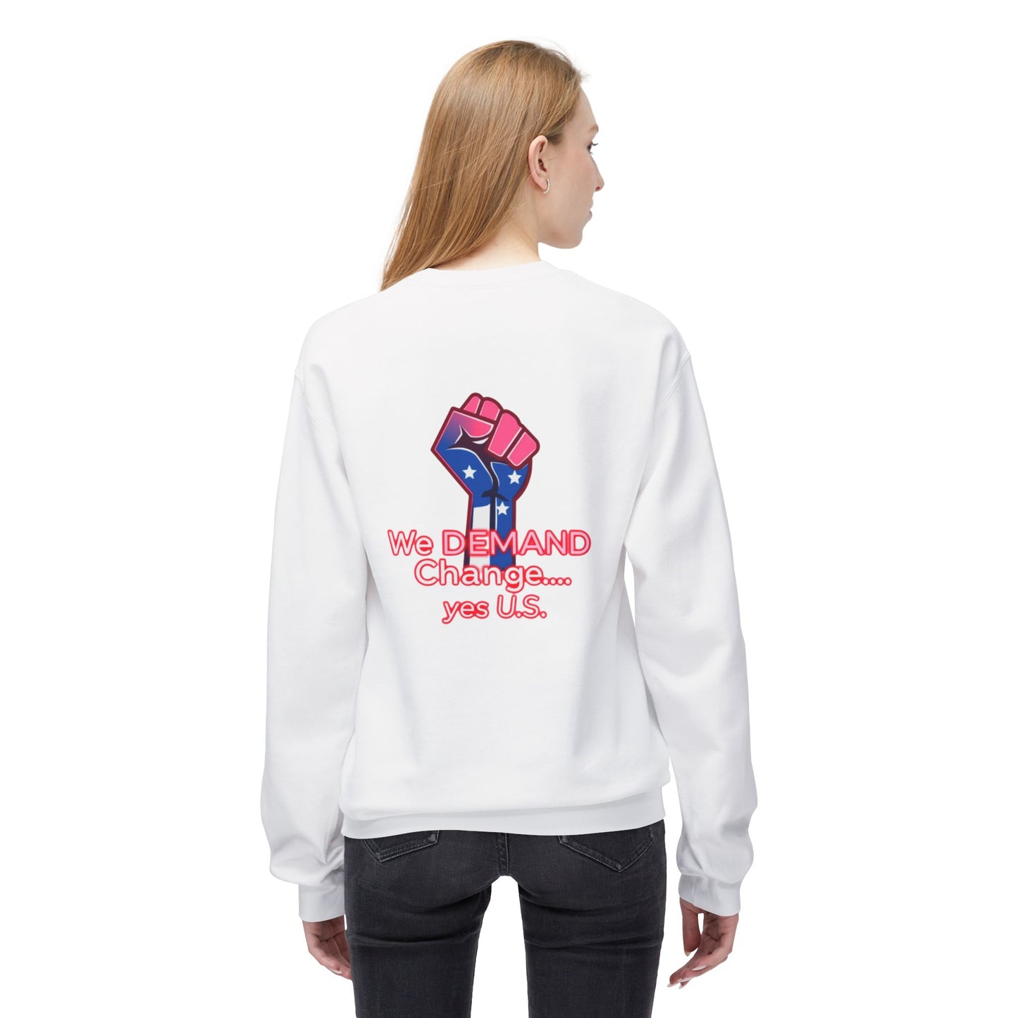 Empowered Message Crewneck Sweatshirt, Unisex Fleece, Activism Sweatshirt, Political Apparel, Comfortable Streetwear