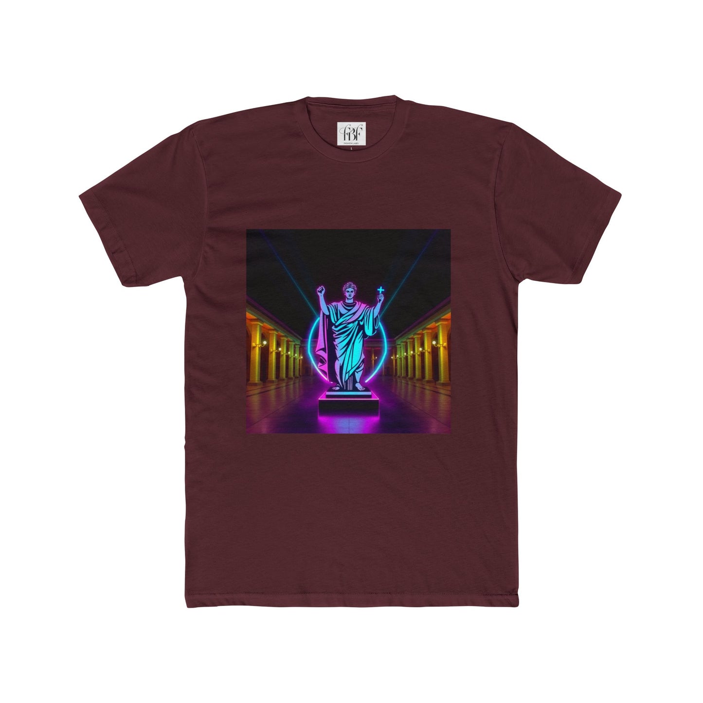 Neon Roman Statue T‑Shirt — Retro Futuristic Vaporwave Tee