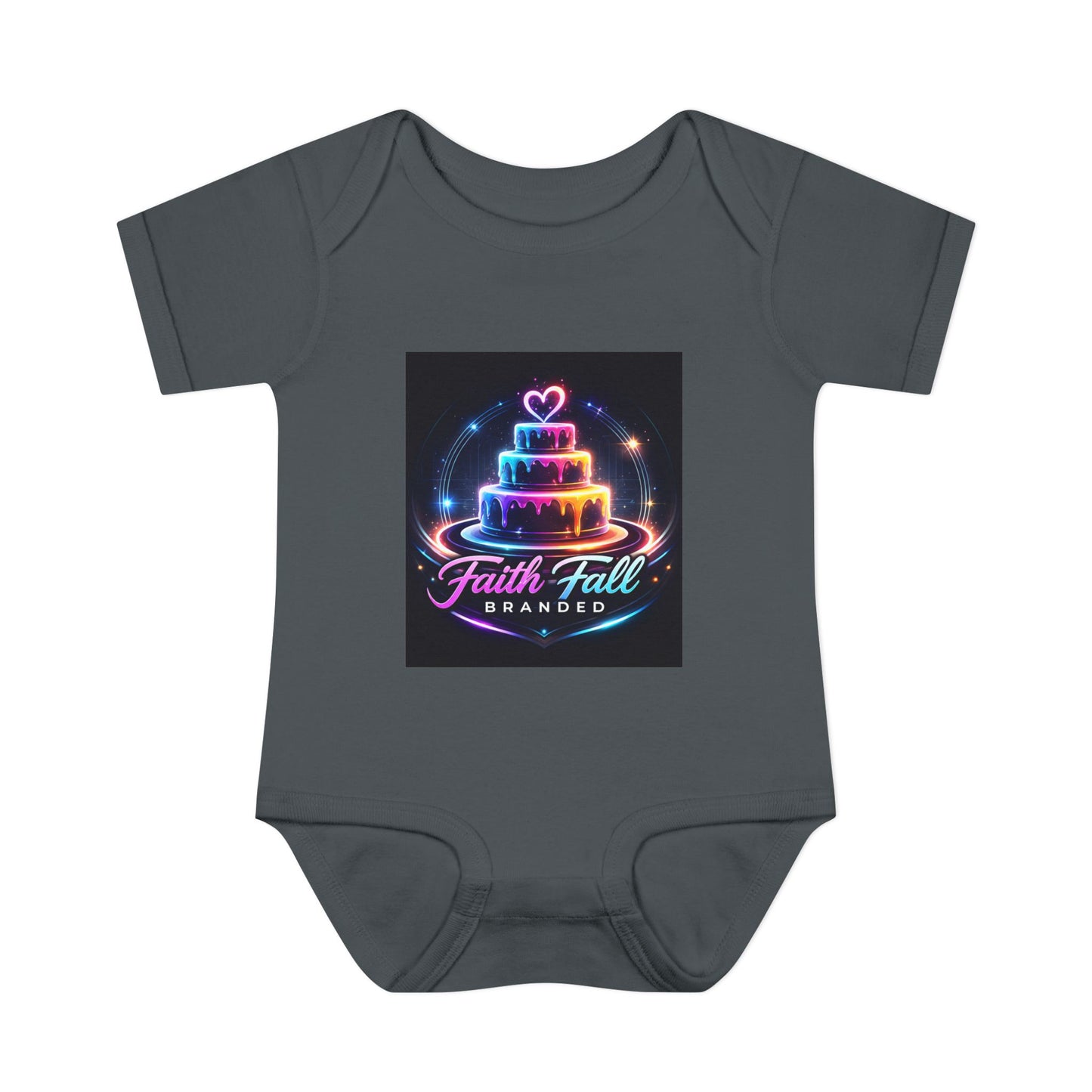 Infant Bodysuit — Neon Cake 'Faith, Fall, Brander' Baby Onesie
