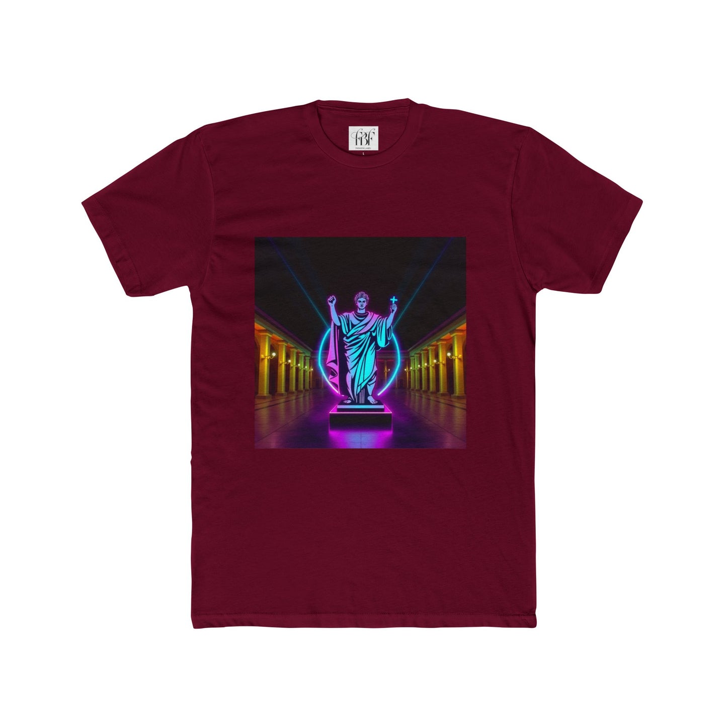 Neon Roman Statue T‑Shirt — Retro Futuristic Vaporwave Tee