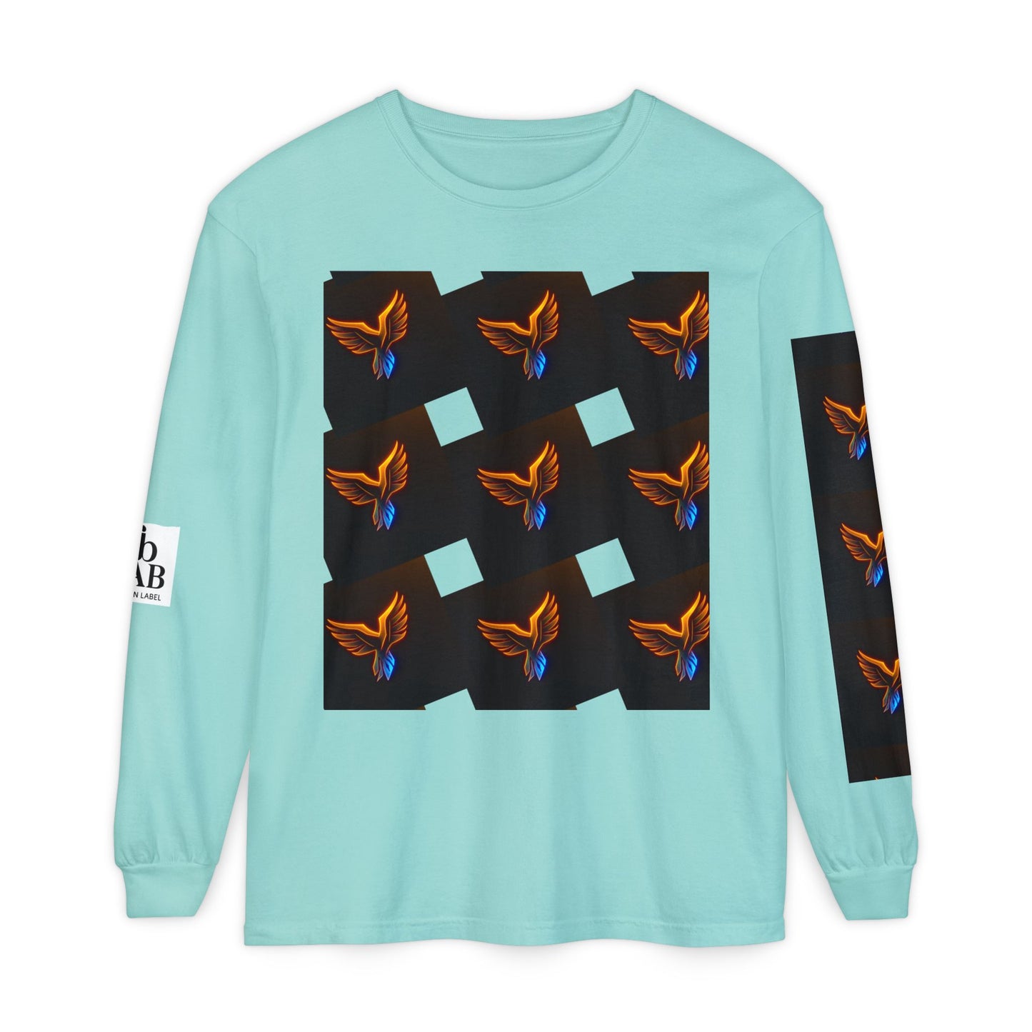 Vibrant Long Sleeve T-Shirt with Phoenix Design - Casual Wear for Bird Lovers, Gifts, Unique Fashion, Everyday Style, Unisex Apparel