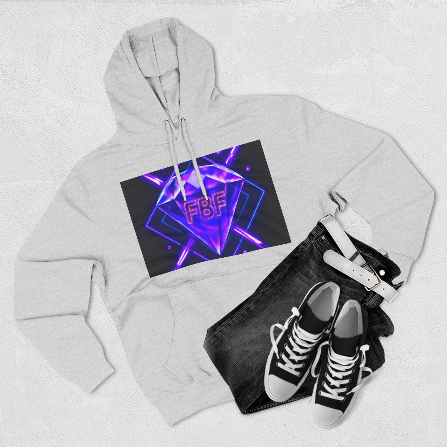 Futuristic Neon Fleece Hoodie, Stylish Sweatshirt, Vibrant Graphic Pullover, Perfect Gift for Tech Lovers, Unique Streetwear