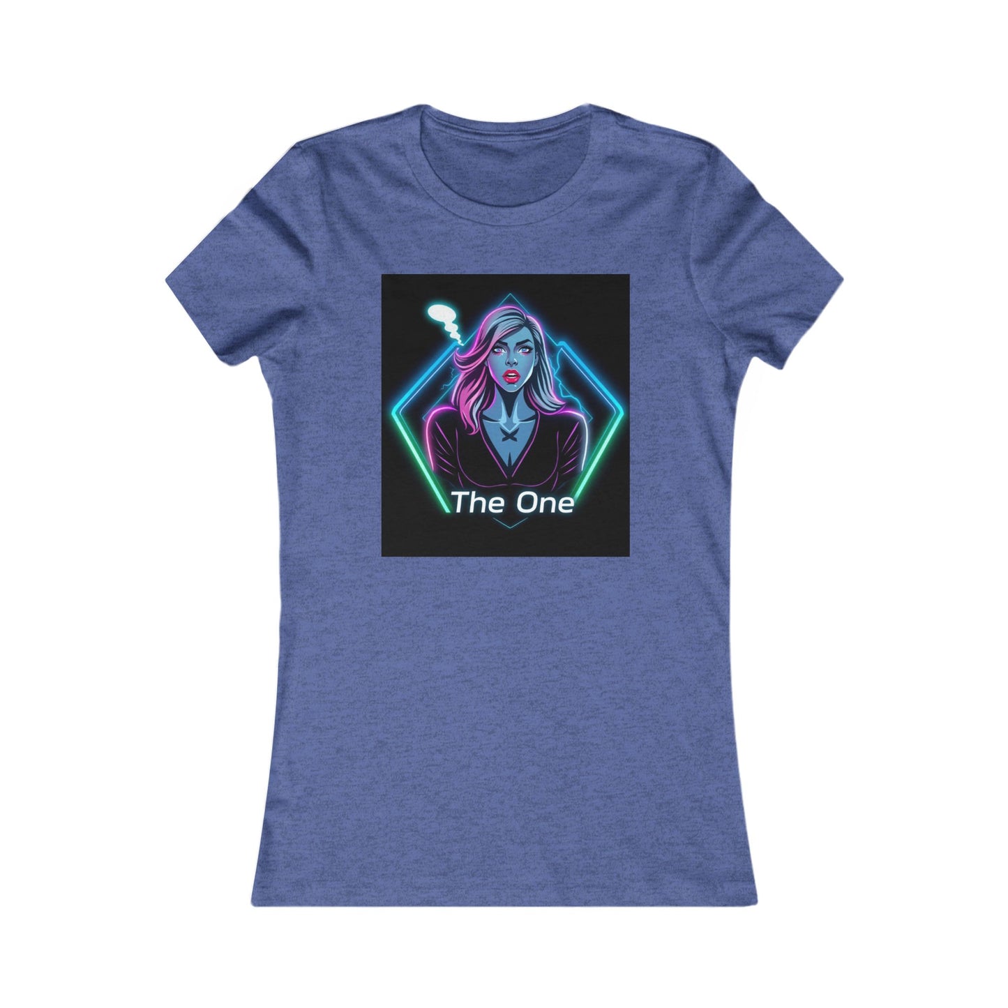 Women’s Graphic Tee — Neon ‘The One’ Portrait with Back Diamond FBF Logo