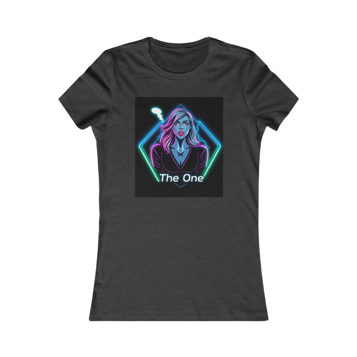 Women’s Graphic Tee — Neon ‘The One’ Portrait with Back Diamond FBF Logo