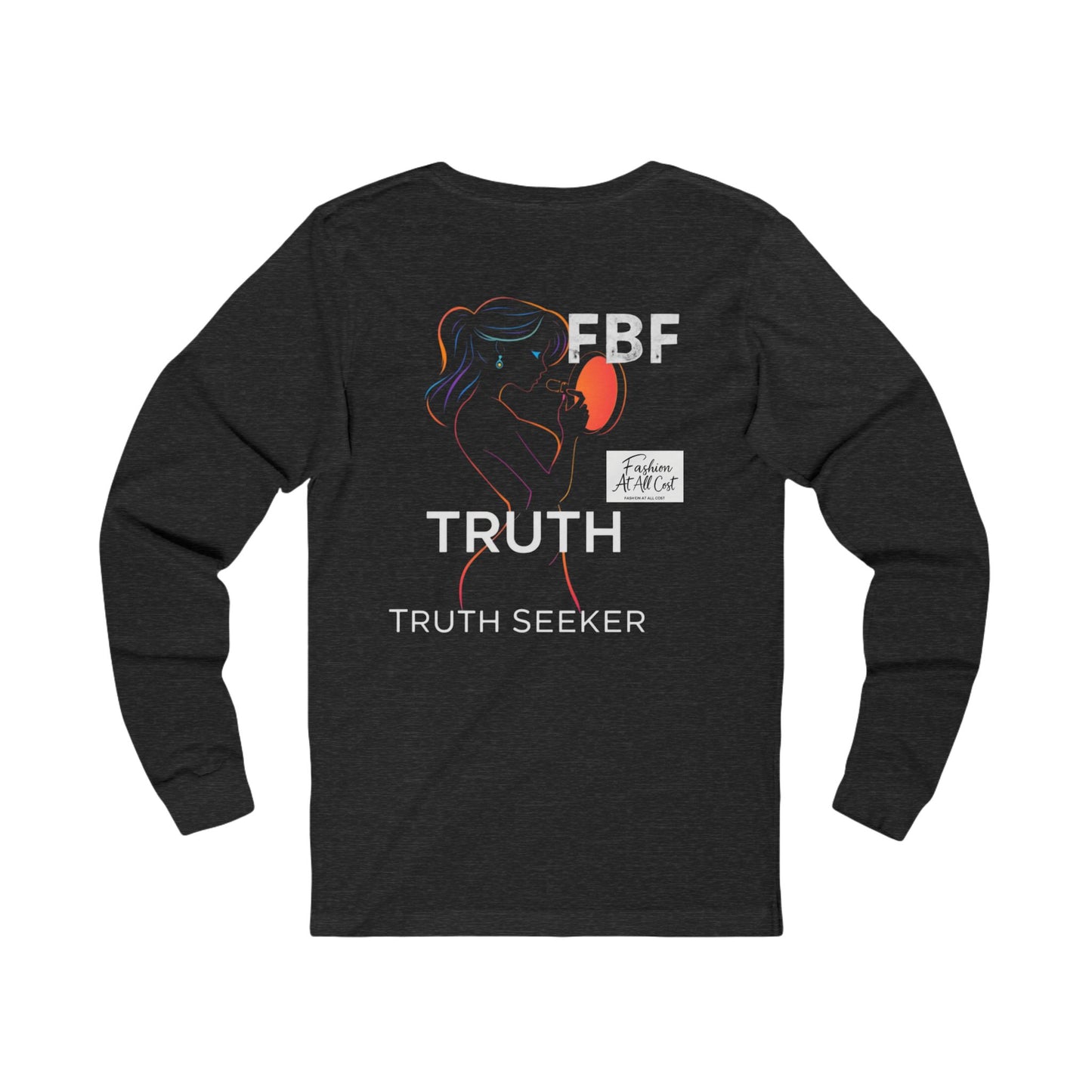 Neon Truth Long Sleeve Tee — Artistic Line-Drawn Figure Shirt