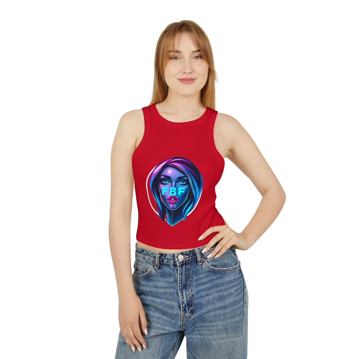 Futuristic Chic Racer Tank Top | Stylish Sleeveless Top for Summer | Perfect for Festivals, Parties, Casual Wear, Gifts