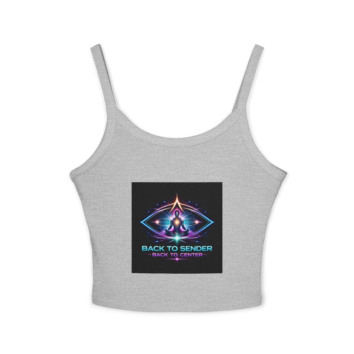 Spaghetti Tank - "Back to Sender, Back to Center" Mystic Chakra Design