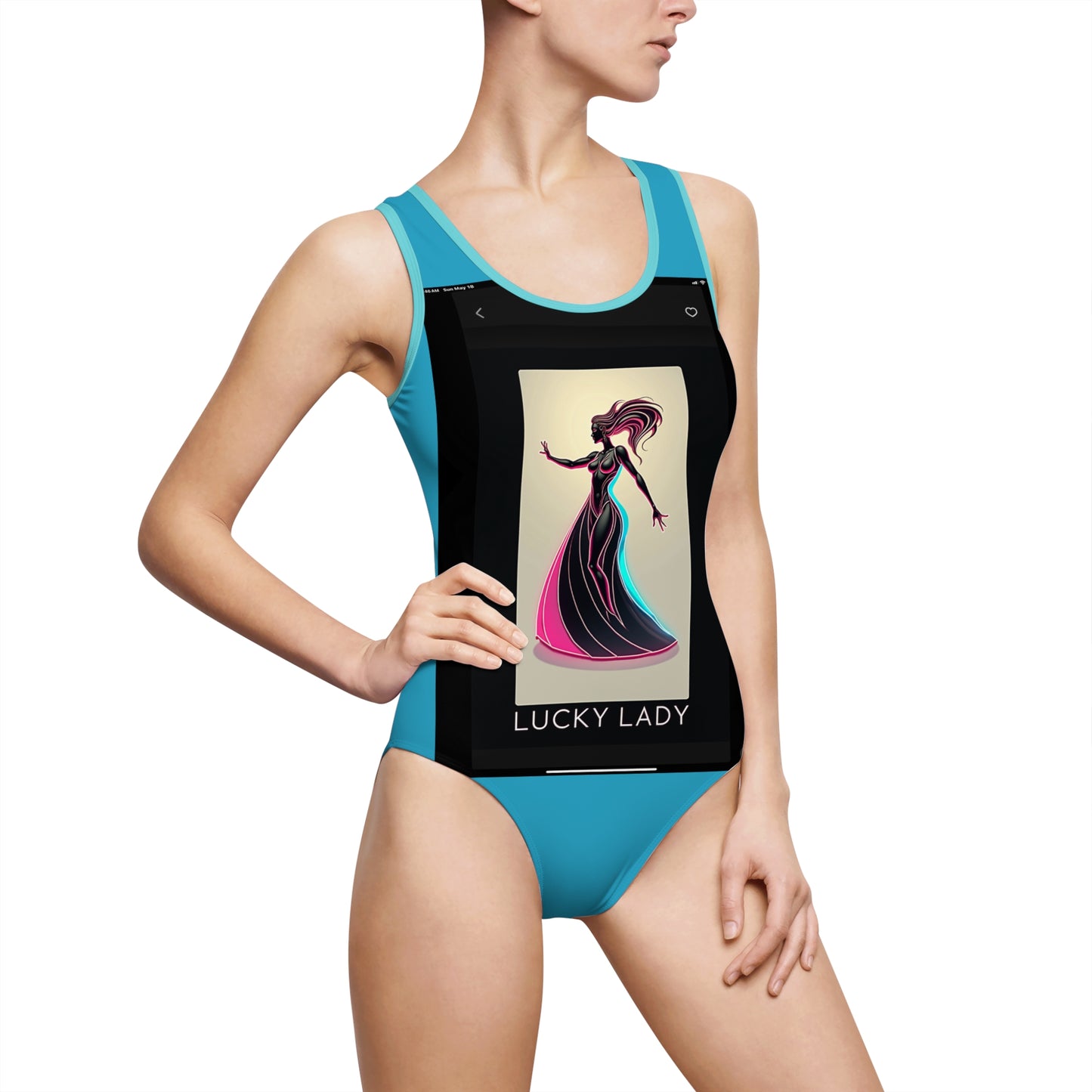 Lucky Lady Women's Classic One-Piece Swimsuit | Trendy Beachwear for Fashionistas