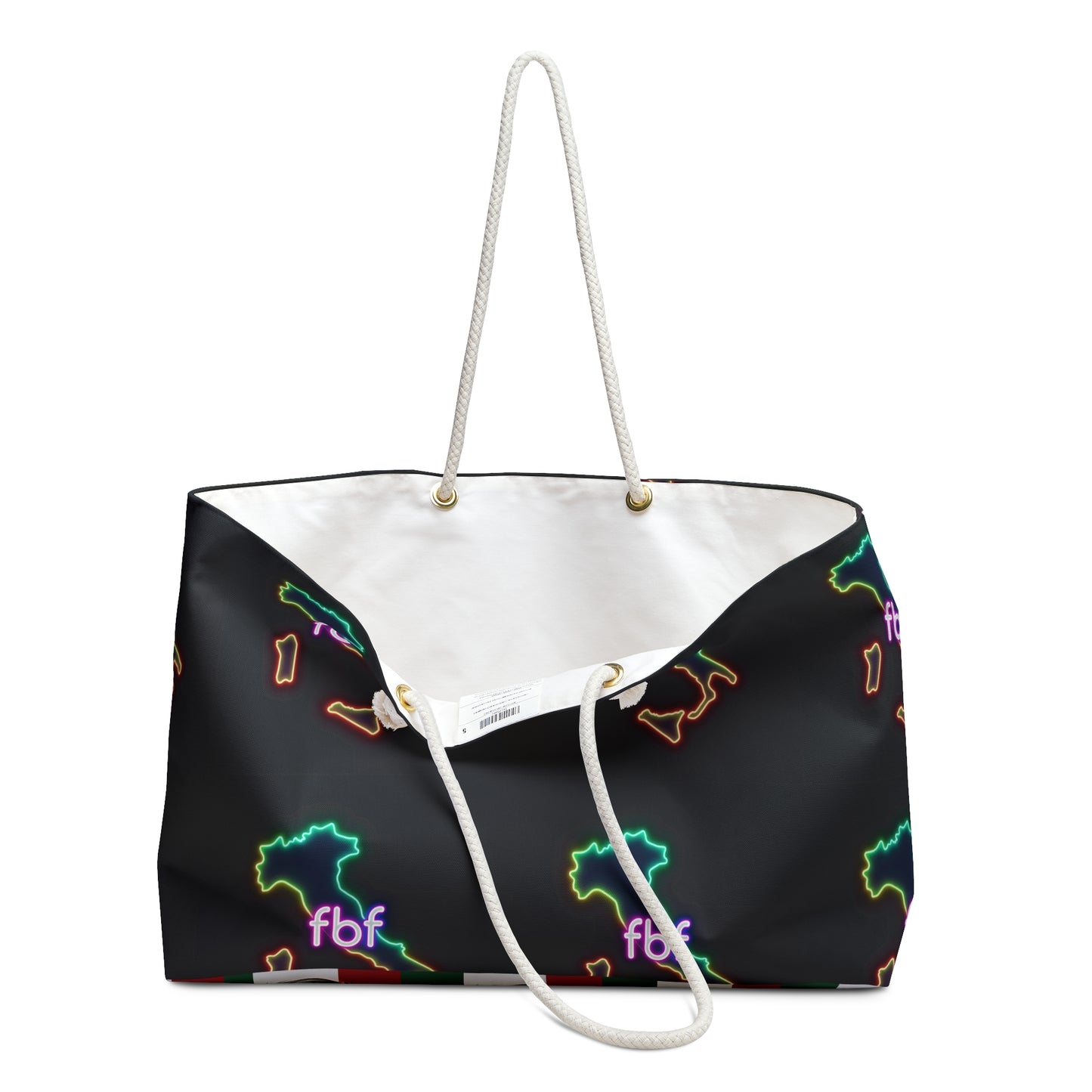 Neon Italy Weekender Bag, Travel Tote, Lightweight Overnight Bag, Colorful Weekender, Summer Getaway Essentials