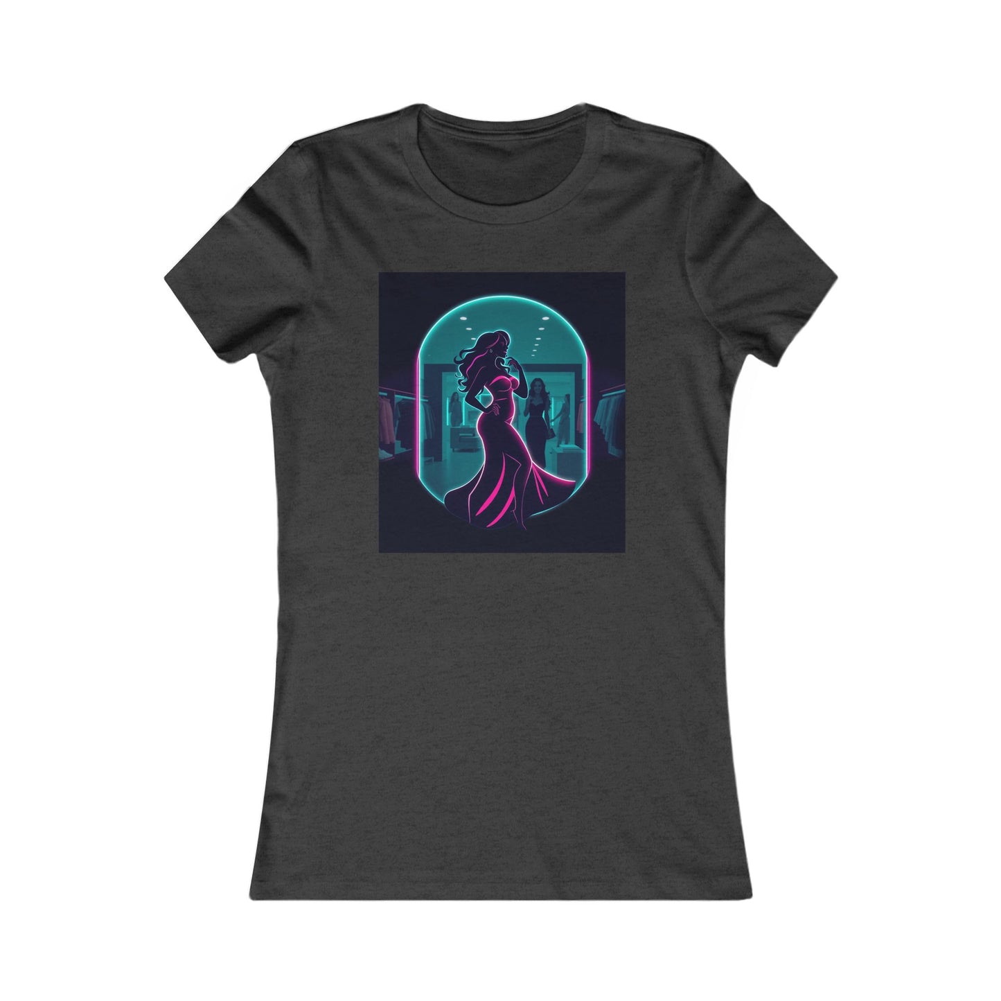 Retro Neon Femme Tee — Cyber City Silhouette & Diamond FBF Graphic